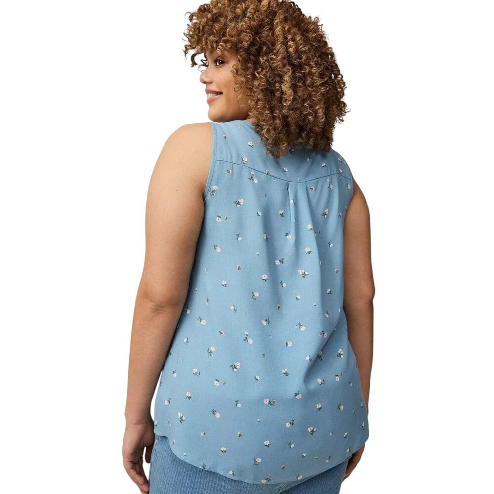 NWT Torrid Hi-Low Challis Tank Top Dusty Blue Women's Size 4XL‎ (Torrid Sz 4/26) - Picture 3 of 9